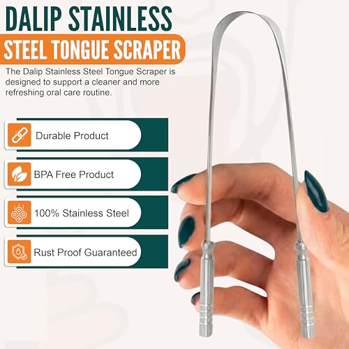 Glam by Dalip Stainless Steel Tongue Scraper with Travel Case