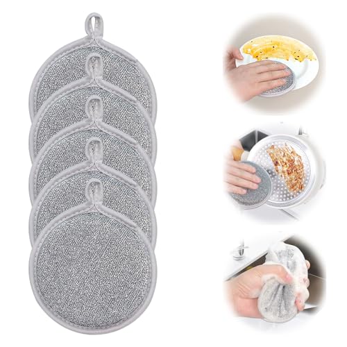 Hakefyna 5-Piece Non-Scratch Wire Dishwashing Rags for Kitchen Cleaning