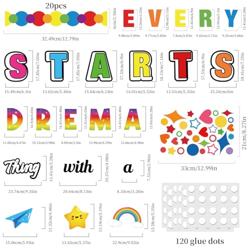 Motivational Bulletin Board Cutouts - Dream Wall Decor Set