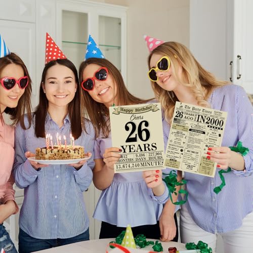 26th Birthday Card for Men & Women - Nostalgic Gift with Envelope