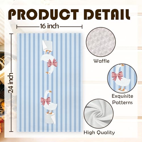 MOLYUB Goose and the Toilet Paper Decorative Waffle Hand Towel 16x24
