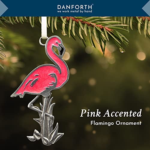 Pink Flamingo Christmas Ornament - Handcrafted Pewter Bird Decor