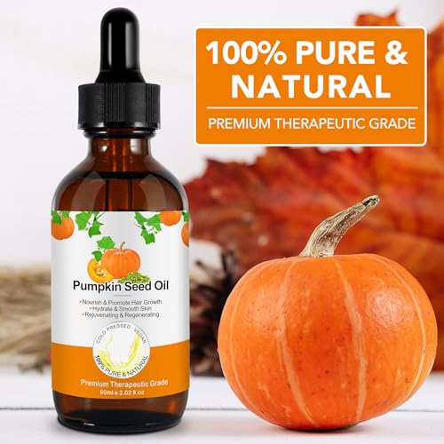 Pumpkin Seed Oil for Hair Growth - 100% Pure Cold Pressed Scalp Treatment