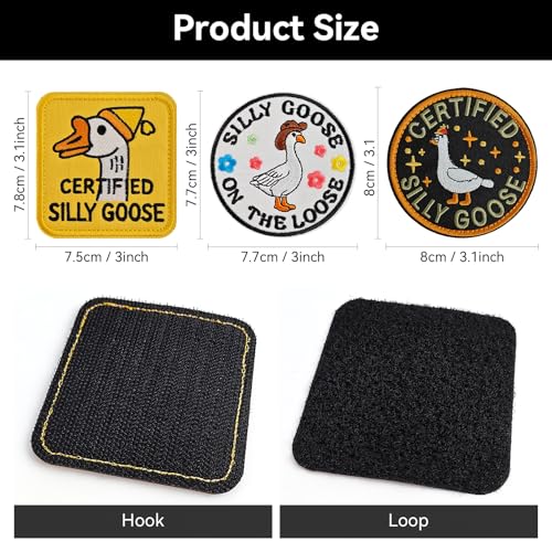 Certified Silly Goose Tactical Morale Patch - Hook and Loop 3-Pack