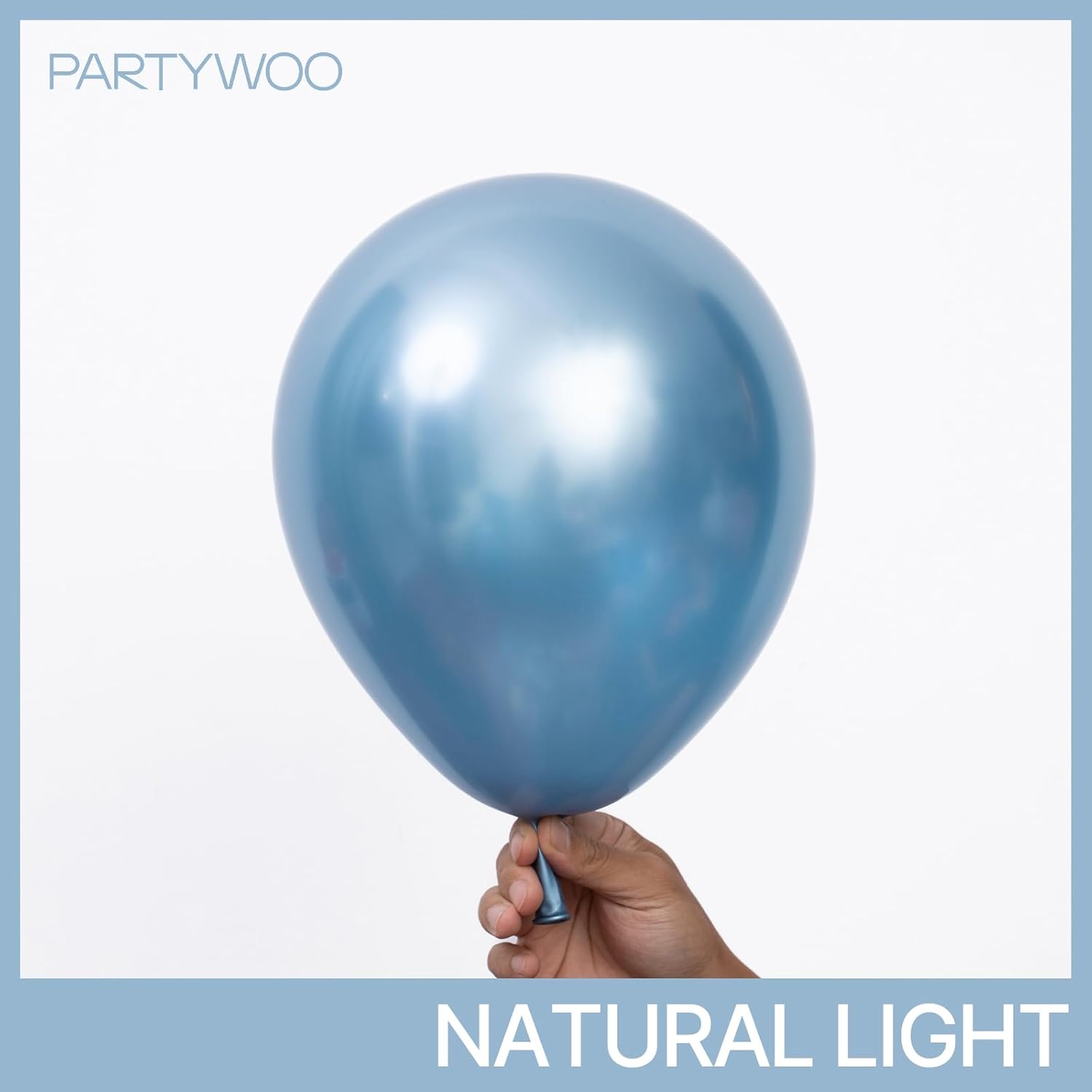 PartyWoo Metallic Blue Balloons - 50 Pcs 12 Inch for Stunning Birthday & Wedding Decor