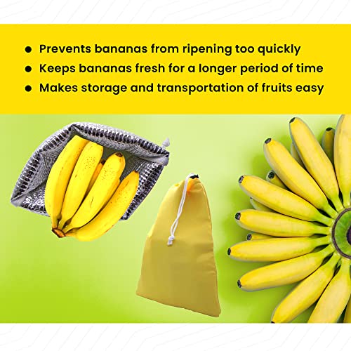 Banana Drawstring Preserve Bag - Reusable & Washable - One Size - Keep Bananas Fresh Longer