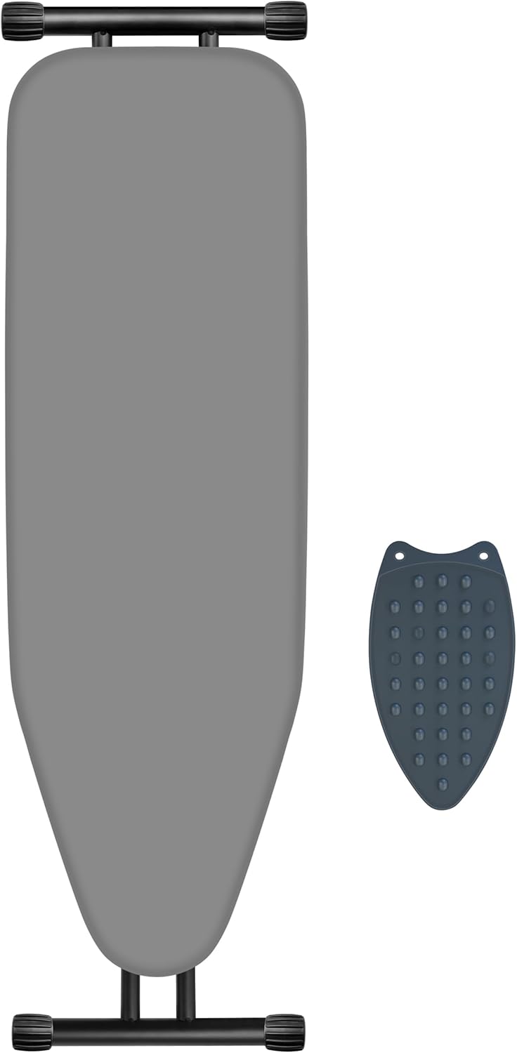 Skiennix Ironing Board - Compact Space Saver with Extra Thick Padding | 13 x 43 Inches, Grey