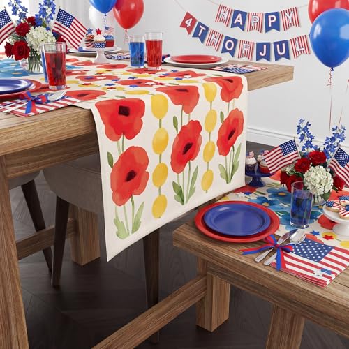 Patriotic Table Runner for 4th of July & Memorial Day - OHOME