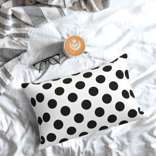 Polka Dot Throw Pillow Covers 12x20 Inch Set of 2, Modern Farmhouse Decor