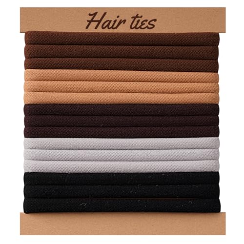 EasYoung 15Pcs Elastic Hair Ties for Thick Hair - Damage-Free Hold