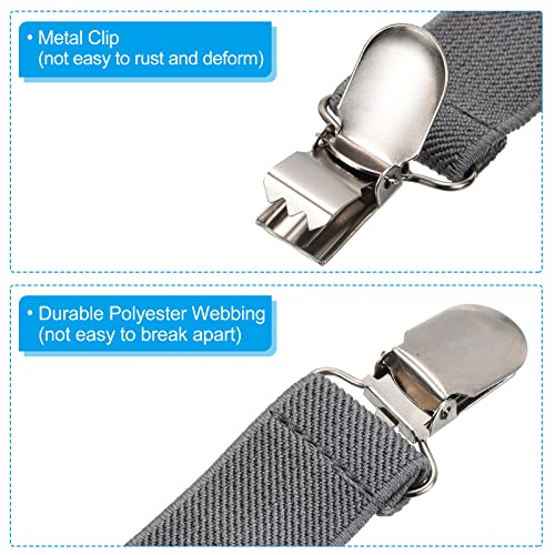 PATIKIL Elastic Mitten Clips - Grey Double-Sided Glove & Gear Holder