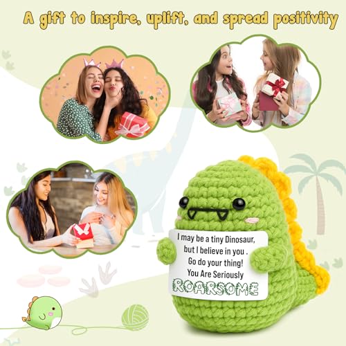 Handmade Crochet Dinosaur Gift - Positive Encouragement Dino