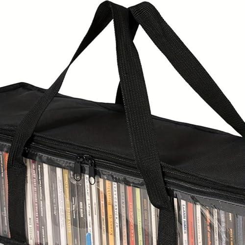 DraCra Large DVD Storage Bag - Clear Media Organizer for 40 CDs