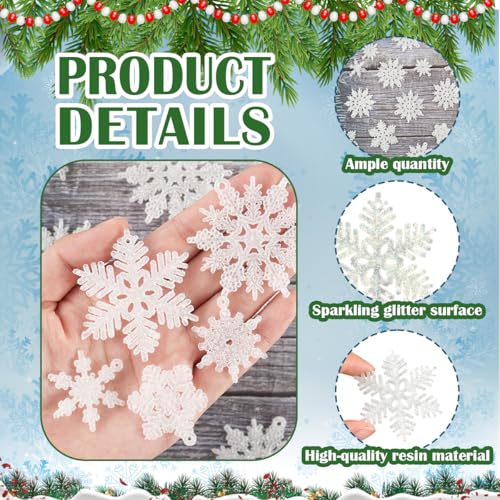 60-Piece Mini Snowflake Ornaments for Christmas Trees and DIY Crafts