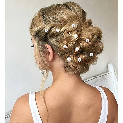 Hapdoo 20pcs Pearl Hair Pins Gold Spiral Bridal Hair Clips for Wedding