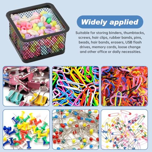 4-Pack Stackable Mesh Paper Clip Holders for Desk Organization