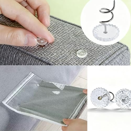S-SJEDA Bed Skirt Pins - 50 Clear Upholstery Pins for Secure Slipcovers