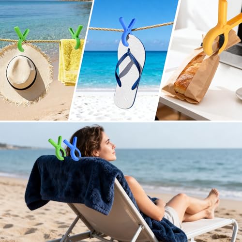 Windproof Beach Towel Clips - 8 Pack Durable Clips for Chairs