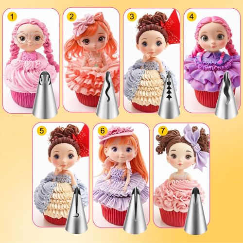 7-Piece Stainless Steel Piping Tips Set for Cake Decorating