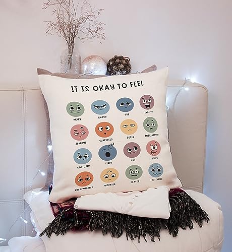 Nogrit Calm Down Corner Pillow Cover, 18x18 Corduroy Decor for Therapy Office