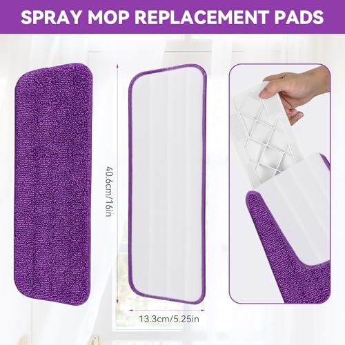 16in Reusable Microfiber Mop Pads - 4 Pack for Libman Freedom Spray Mop