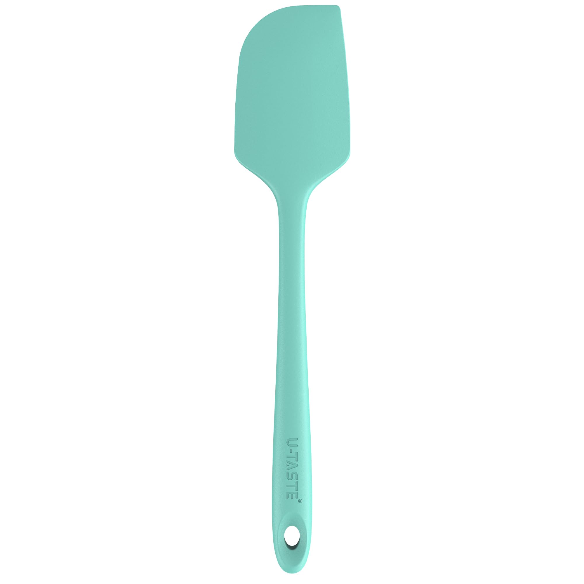 U-Taste 11.38" Silicone Baking Spatula: 480ºF Heat Resistant Food Grade Flexible Rubber Kitchen Bowl Scraper, Seamless Pastry Spreader for Mixing Stirring Scraping in Nonstick Cookware (Aqua Sky)