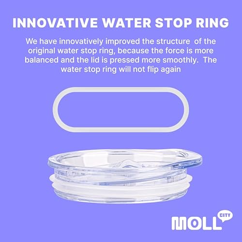 2.73-2.75in Skinny Tumbler Lid-2 Pack Sealing Slider Replacement Lids Spill Proof Splash Resistant