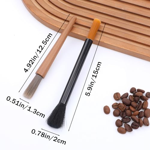 KFHENSOMR 2Pcs Coffee Grinder Cleaning Brush Dual-Head Espresso Brush