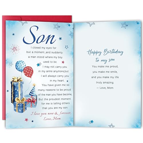 Heartfelt Birthday Greeting Card for Son from Mom - My Son Edition