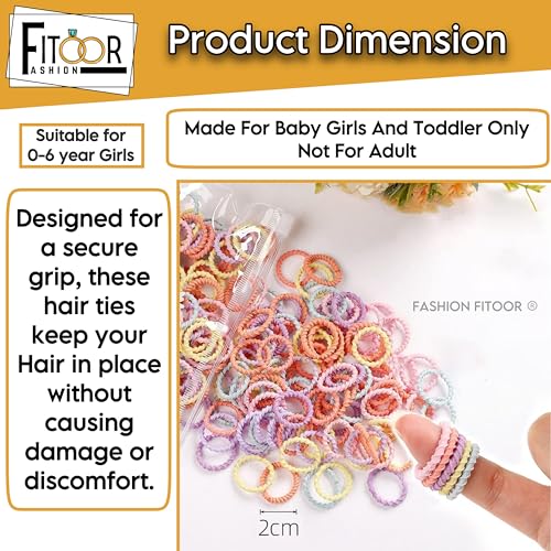 Fashion Fitoor Seamless Cotton Hair Ties & Ponytail Holders 100 Pack