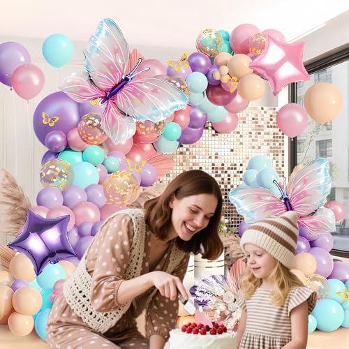 Butterfly Balloon Arch Kit - Pink & Purple Party Decorations