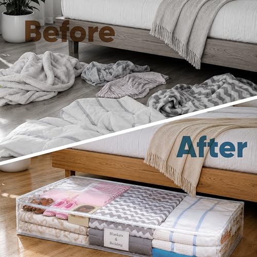 Masirs Clear Underbed Storage Bag, Durable Vinyl, 2-Pack