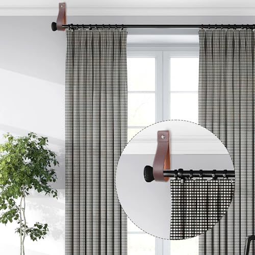 Eldraqth 10-Piece Leather Wall Hanging Straps - Boho Curtain Rod Holders