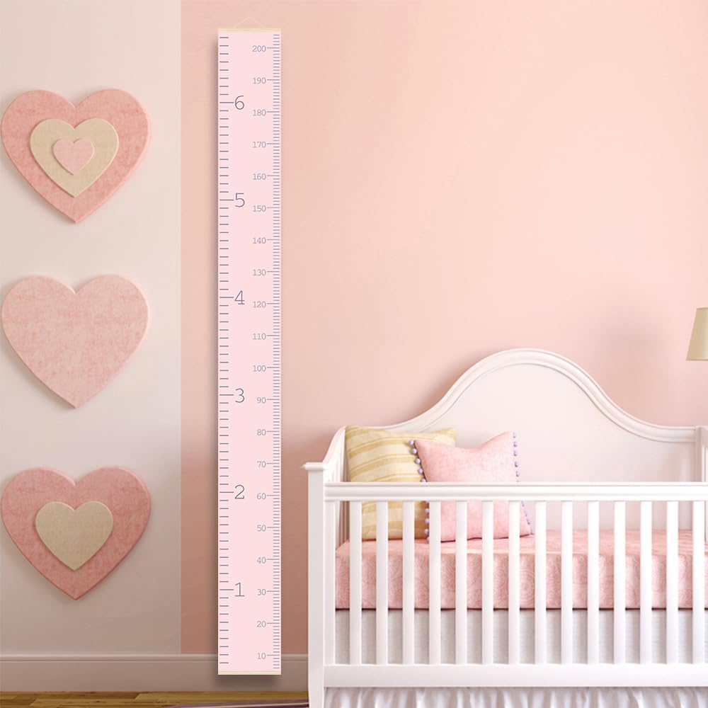 Nustila Height Chart for Kids Minimalist Pink Nordic Growth Chart for Wall, Kids Measuring Chart Height Tracker for Wall Playroom Decor Nursery Room Essentials 79 x 7.9 in