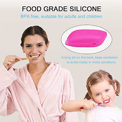 V-TOP 6-Pack Silicone Toothbrush Covers for Travel and Home