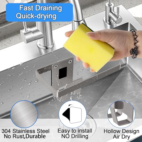 GAViA Stainless Steel Sink Caddy – Removable Sponge Holder & Organizer