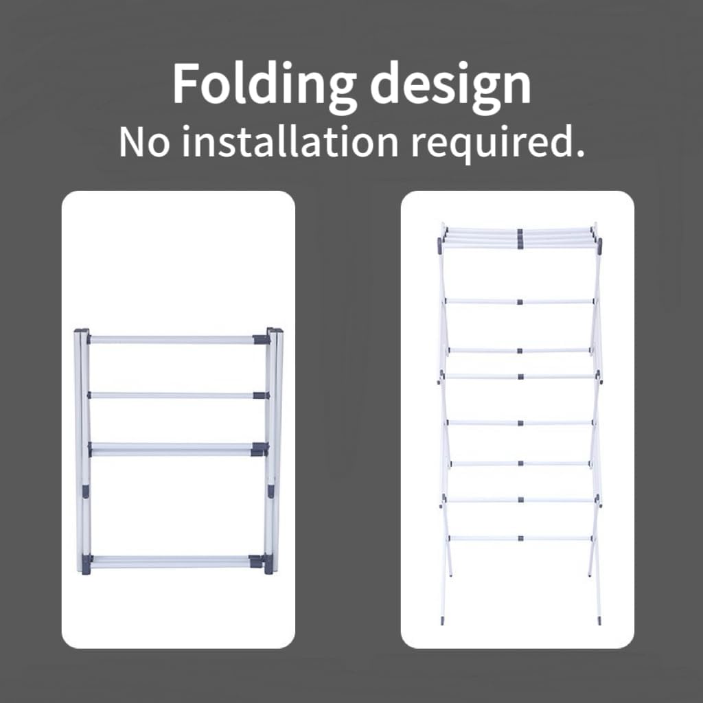 Maomo Metal Drying Rack - Tool-Free Installation, Space-Saving Telescoping Design, 16.93-29.92 Inches Wide, White