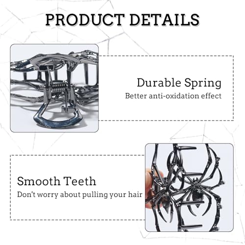 Spider Hair Claw Clip Metal Rhinestone Halloween Hair Accessory