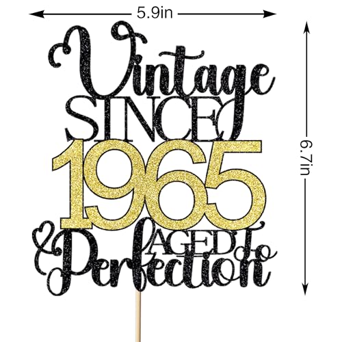 Vintage 1965 Aged To Perfection 61st Birthday Cake Topper