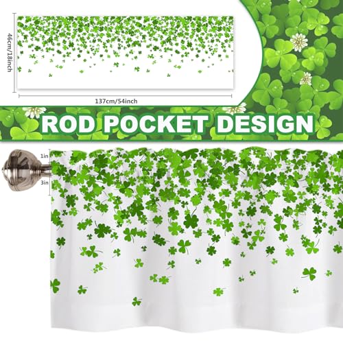St. Patrick's Day Shamrock Window Valance, 54x18 Inch Polyester Curtain