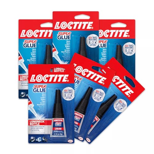 Loctite Super Glue Liquid, Longneck Bottle, 5g Bottles (Pack of 6)