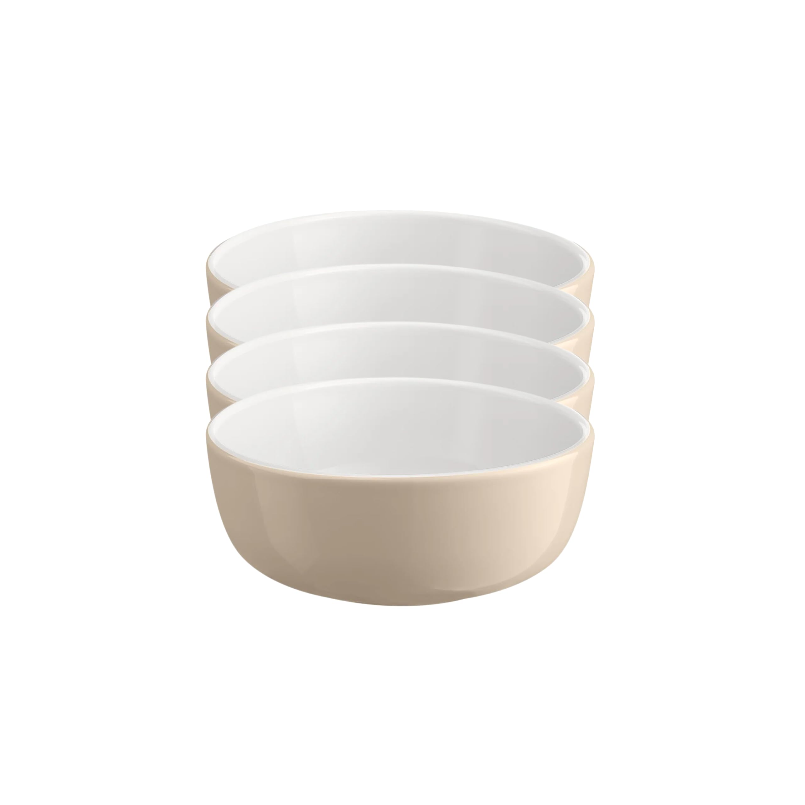 Emile Henry EVERYDAY COLLECTION 6.25"|0.75 qt Ceramic Cereal Bowl Set of 4, Sugar & Cream