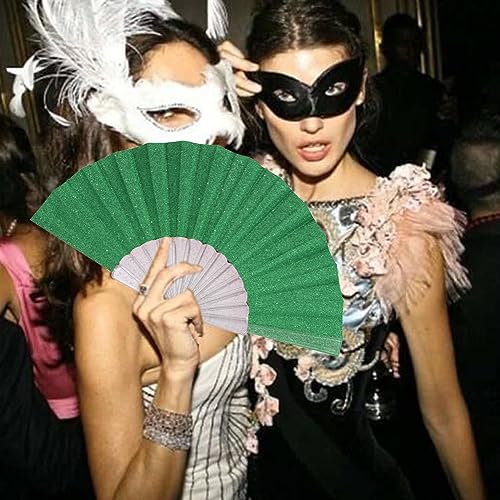 HeyToo Glitter Handheld Fan - Elegant Cooling Accessory for Parties