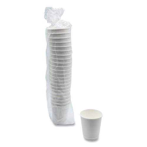 Boardwalk Paper Hot Cups, Double-Walled, 10 oz, White, 500/Carton