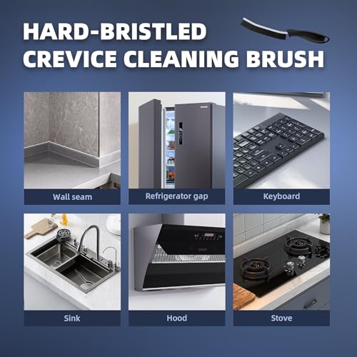 CLEANGOR Crevice Cleaning Brushes for Tight Spaces - Black, 6-Pack