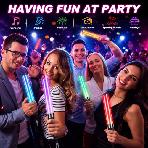 8 Pcs Halloween LED Glow Sticks with 15 Colors, Reusable Light Up Party Accessories - Variation of THIS listing