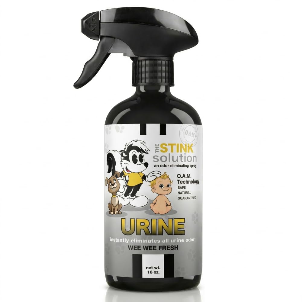 The Stink Solution Urine Odor Eliminator Spray Completely Removes Cat Urine, Dog Pee, & Human Urine Odor Quickly from Carpet, Mattress, Hardwood Floor, Grass, Outdoor Turf, etc - 1 16oz (WeeWee Fresh)