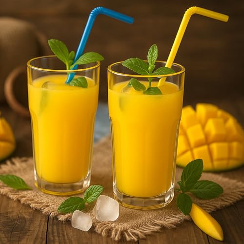 TOMNK 10.3" Colorful Bendy Disposable Drinking Straws - 100 Pack