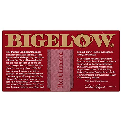 Bigelow Hot Cinnamon Tea, Premium Spiced Black Tea Bags, 20 Count