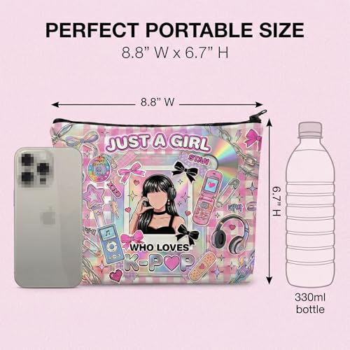 KKUHTY Y2K Pink Cosmetic Bag & Coquette Travel Makeup Pouch